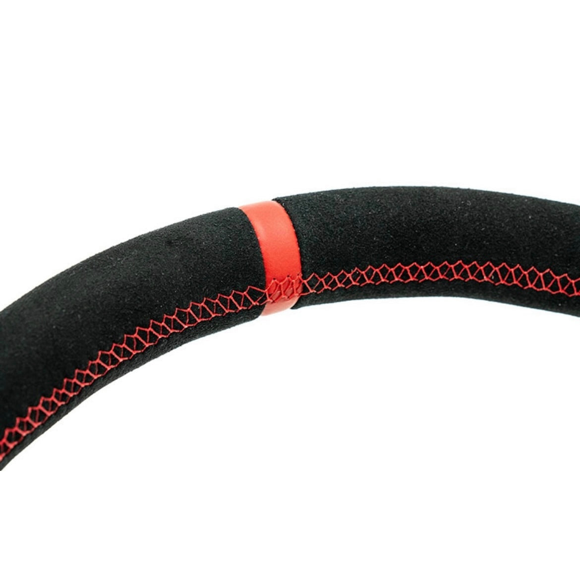 OLM 2020-2022 Toyota Supra Alcantara Pro Steering Wheel w/ Red Stripe