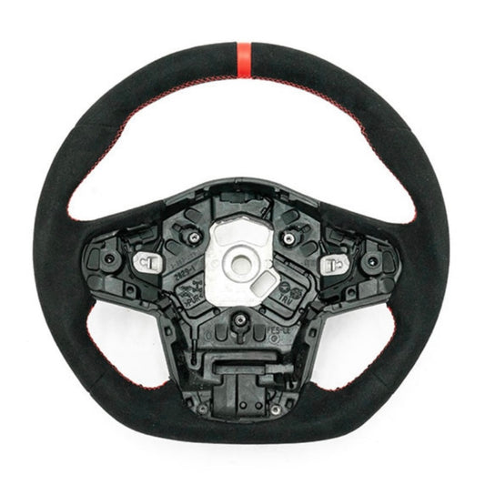 OLM 2020-2022 Toyota Supra Alcantara Pro Steering Wheel w/ Red Stripe